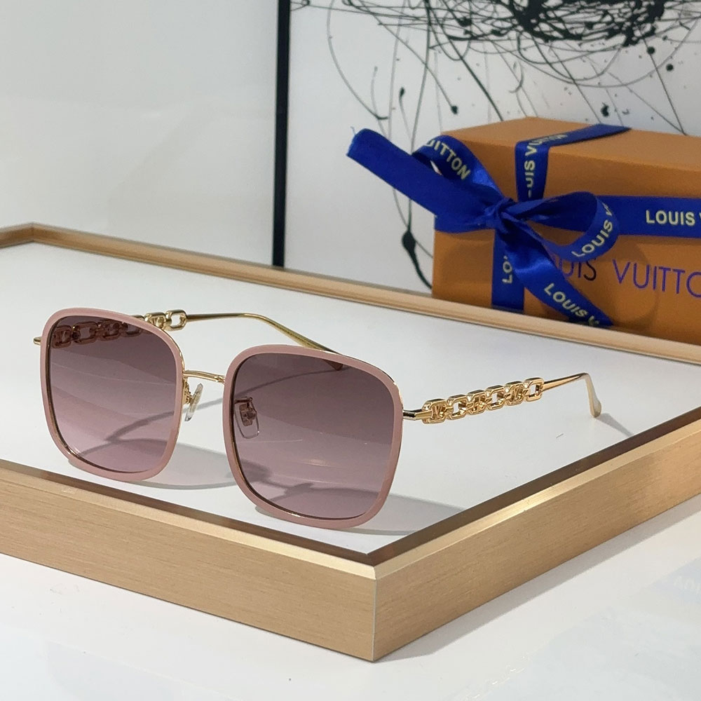 Louis Vuitton LV Mirror Leg Hollowed Out Logo sunglasses Top quality