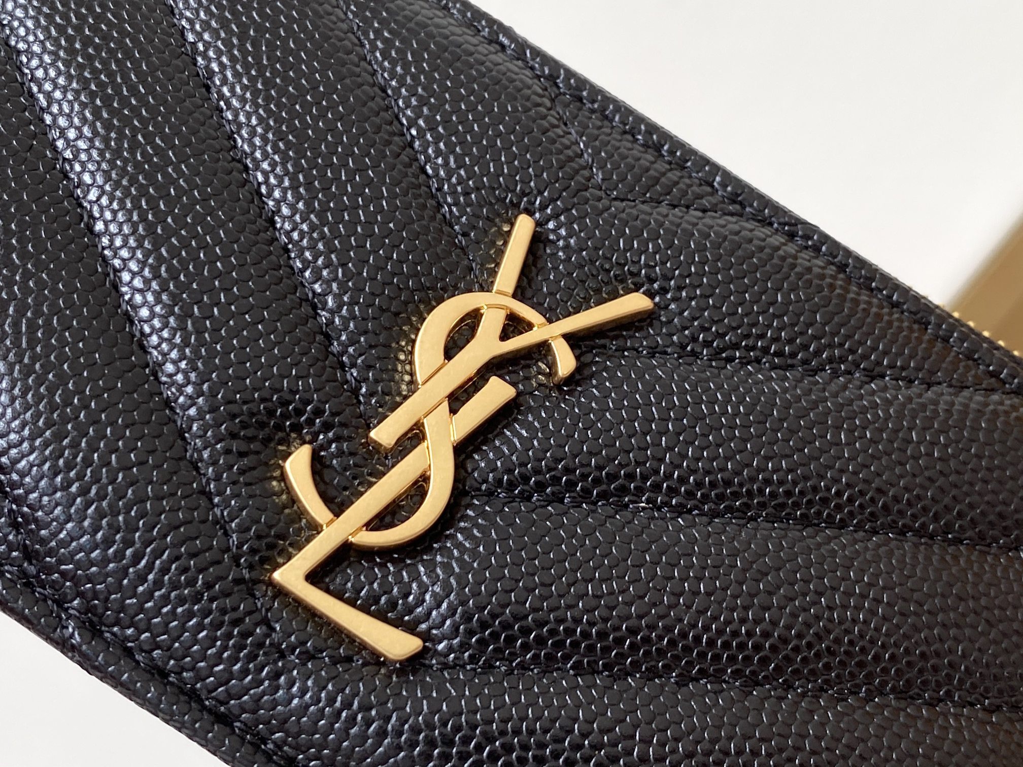 Saint Laurent Caviar Zip Card Holder