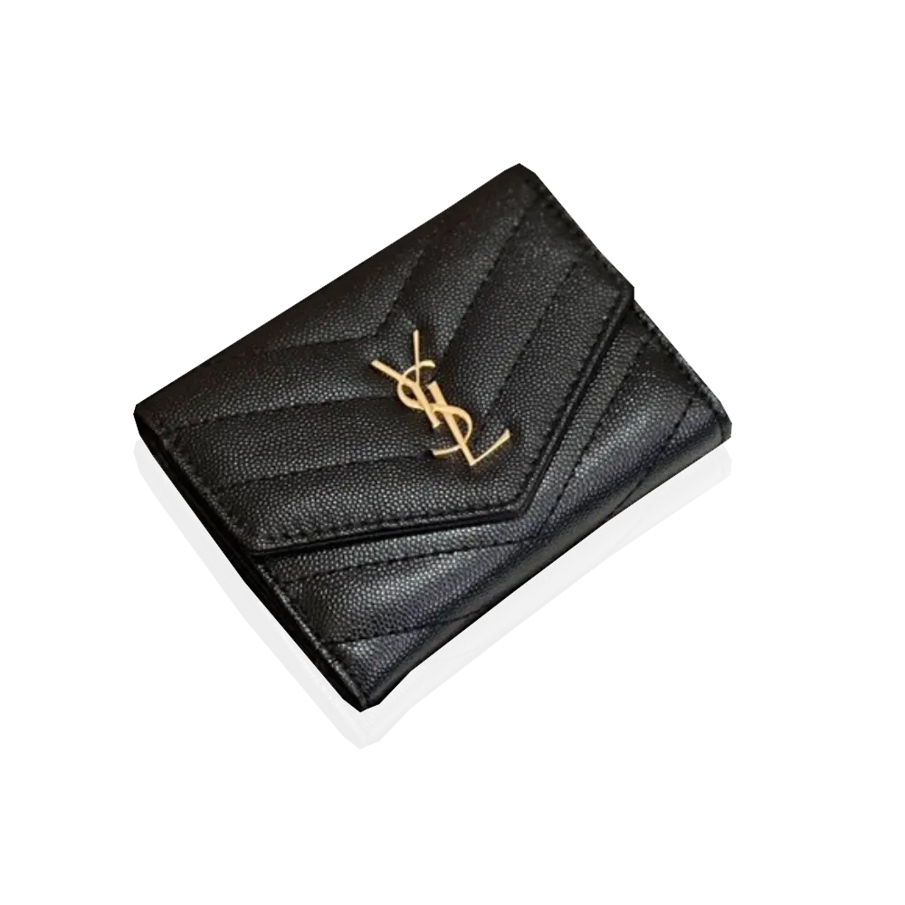 Saint Laurent YSL Classic Button Card Holder & Coin Wallet