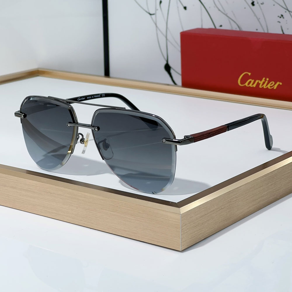 Cartier Color Matching Metal irregularity Sunglasses Top quality