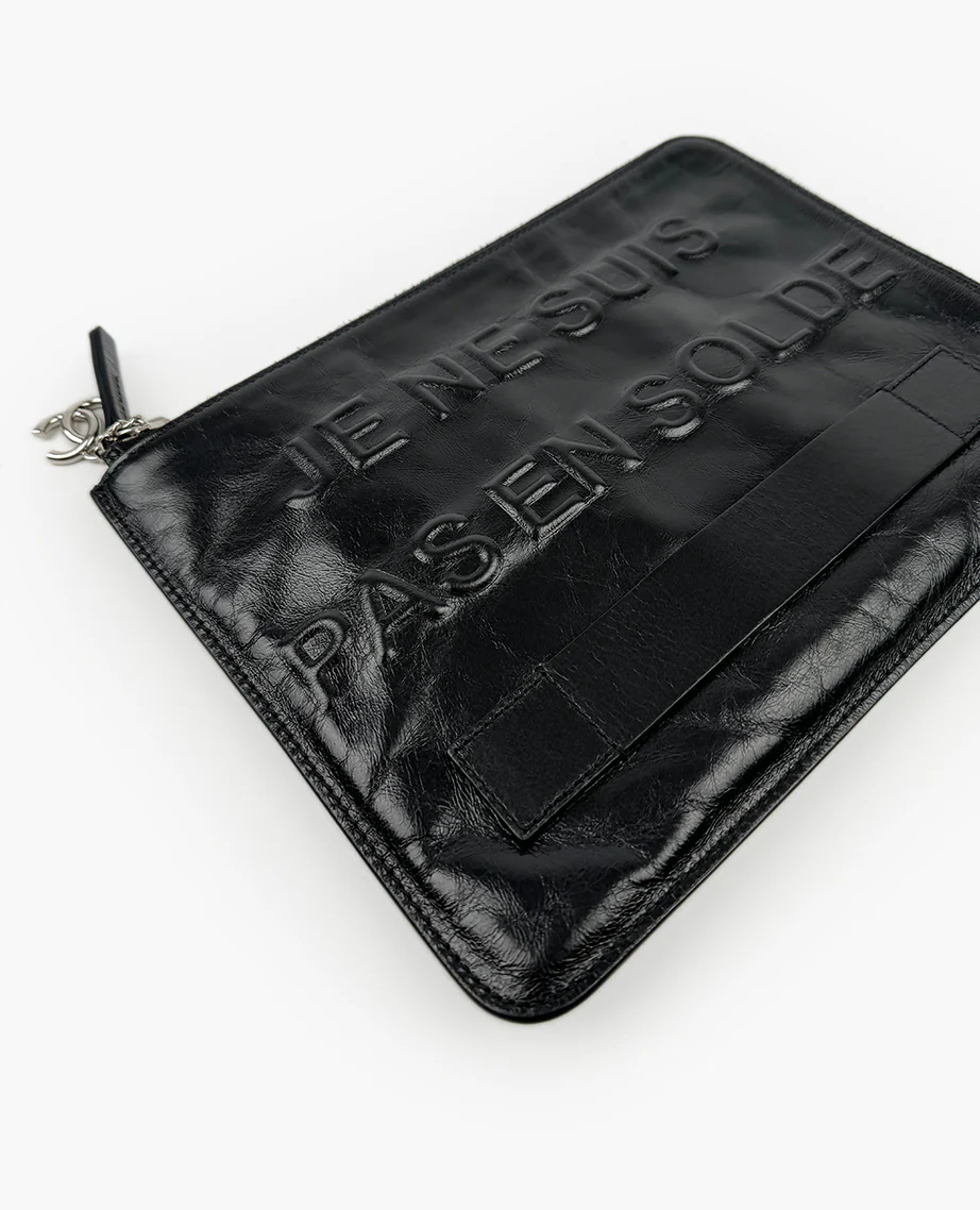 Chanel Je Ne Suis Pas En Solde Black Clutch