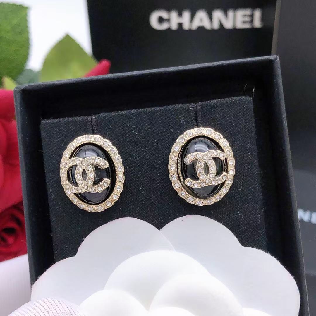 Chanel new oval earrings