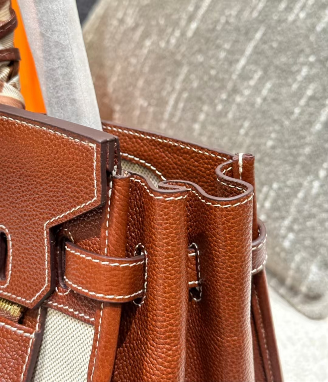 Hermes Platinum Bag Original Canvas