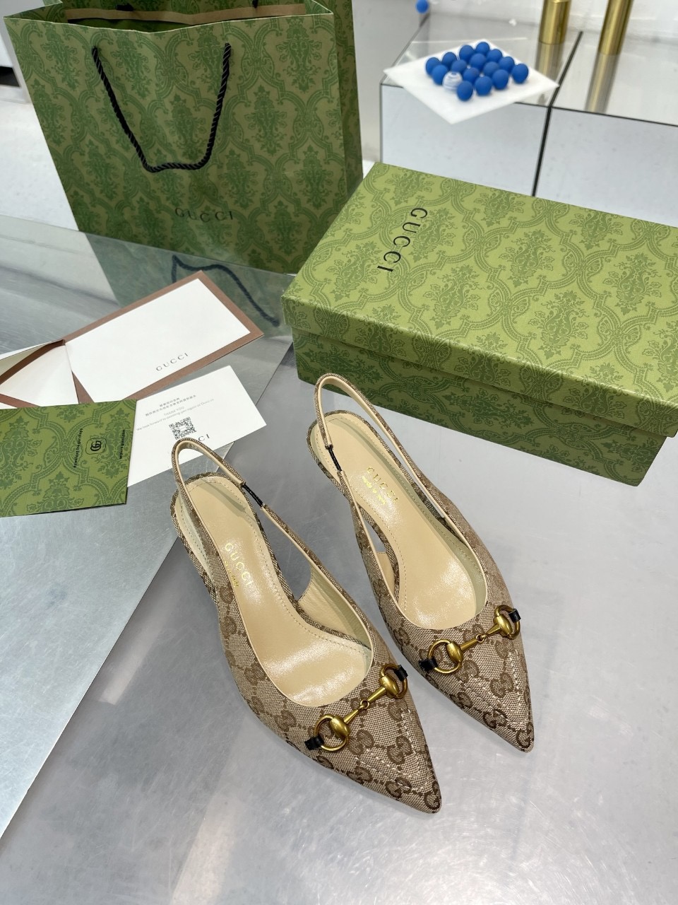 Gucci GG canvas heels