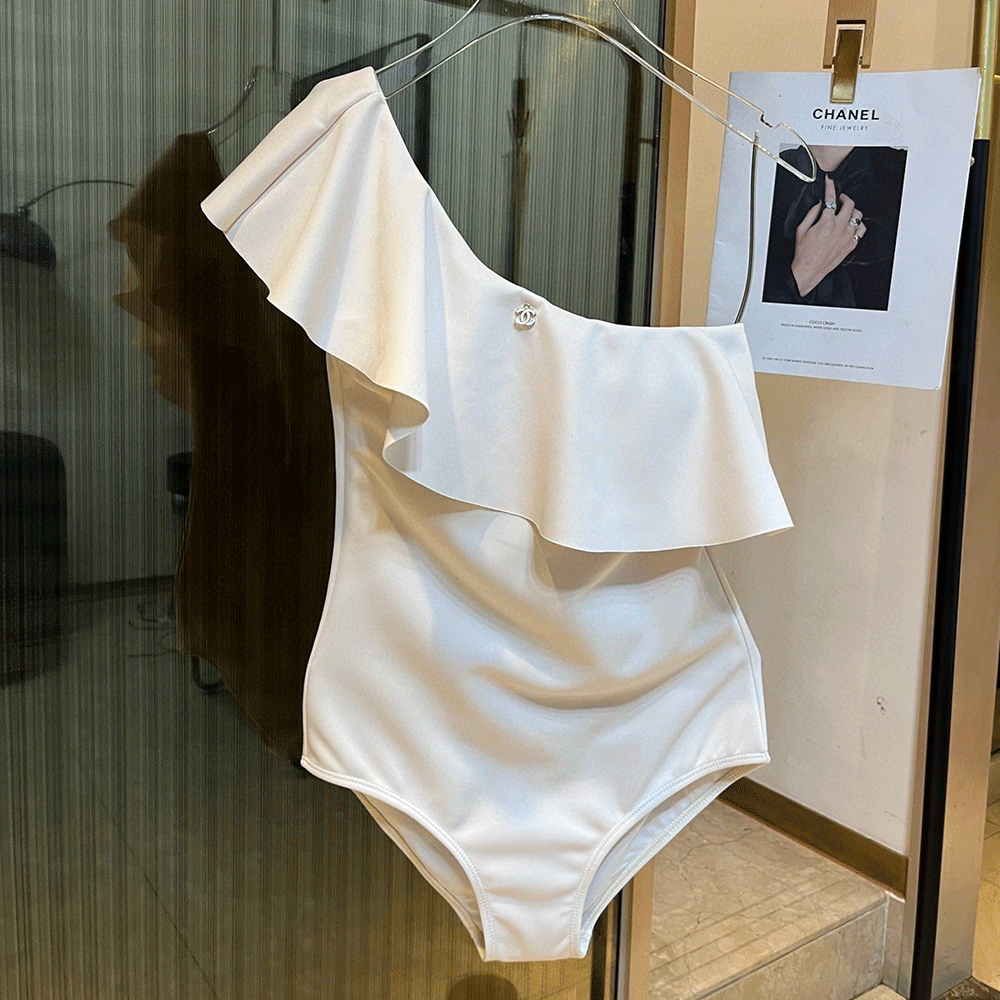Chanel Logo One-piece Swimsuit Swimwear