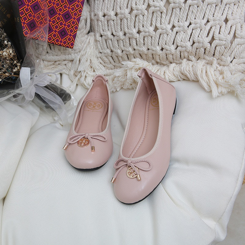 Tory Burch Leather Round Bow  Sandals Slide