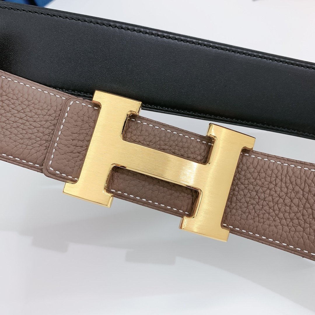 Hermes H Belt Buckle & Reversible Brown Belt 380MM
