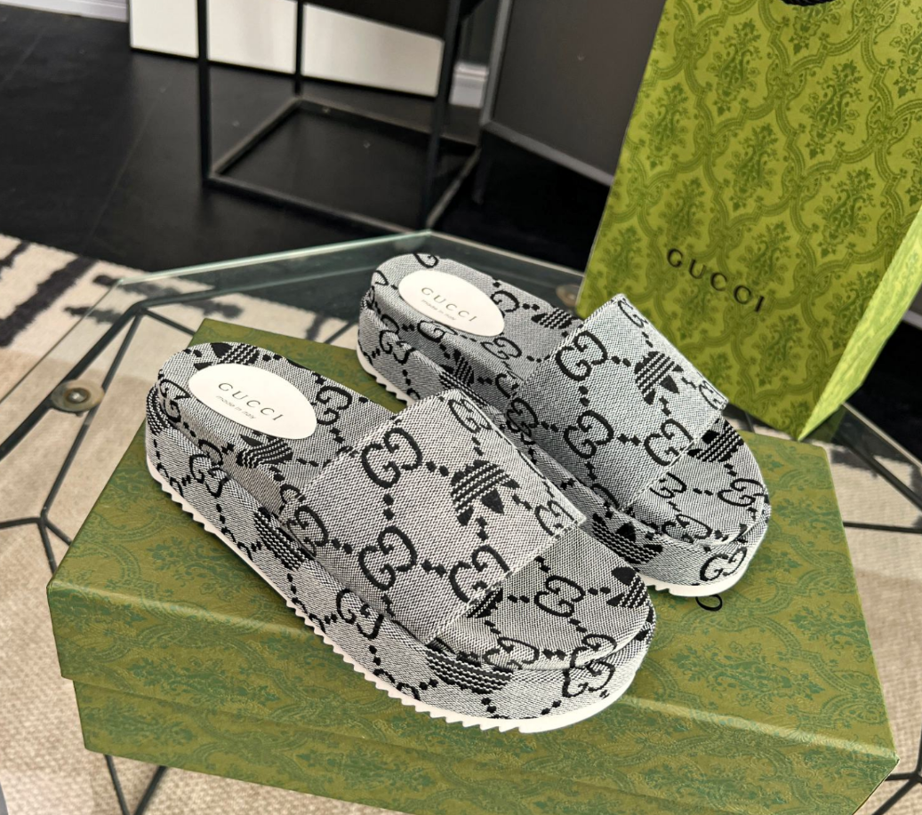 Adidas collaboration classic gray retro canvas slippers