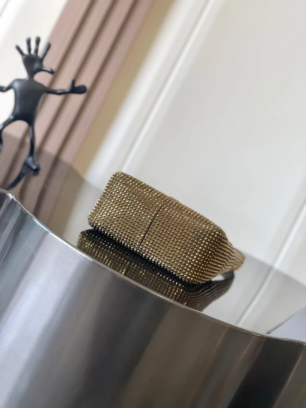 Saint Laurent YSL LE 5 À 7 baby soft bag in satin and crystals