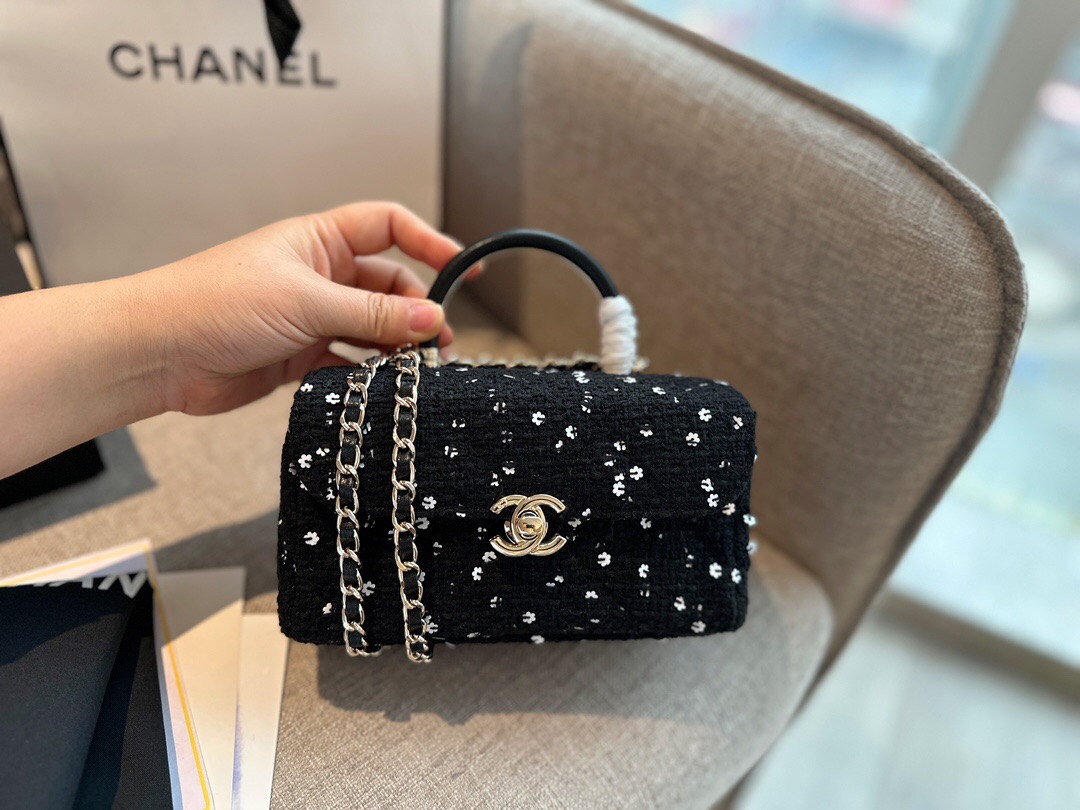 Chanel Black Flower Box Bag