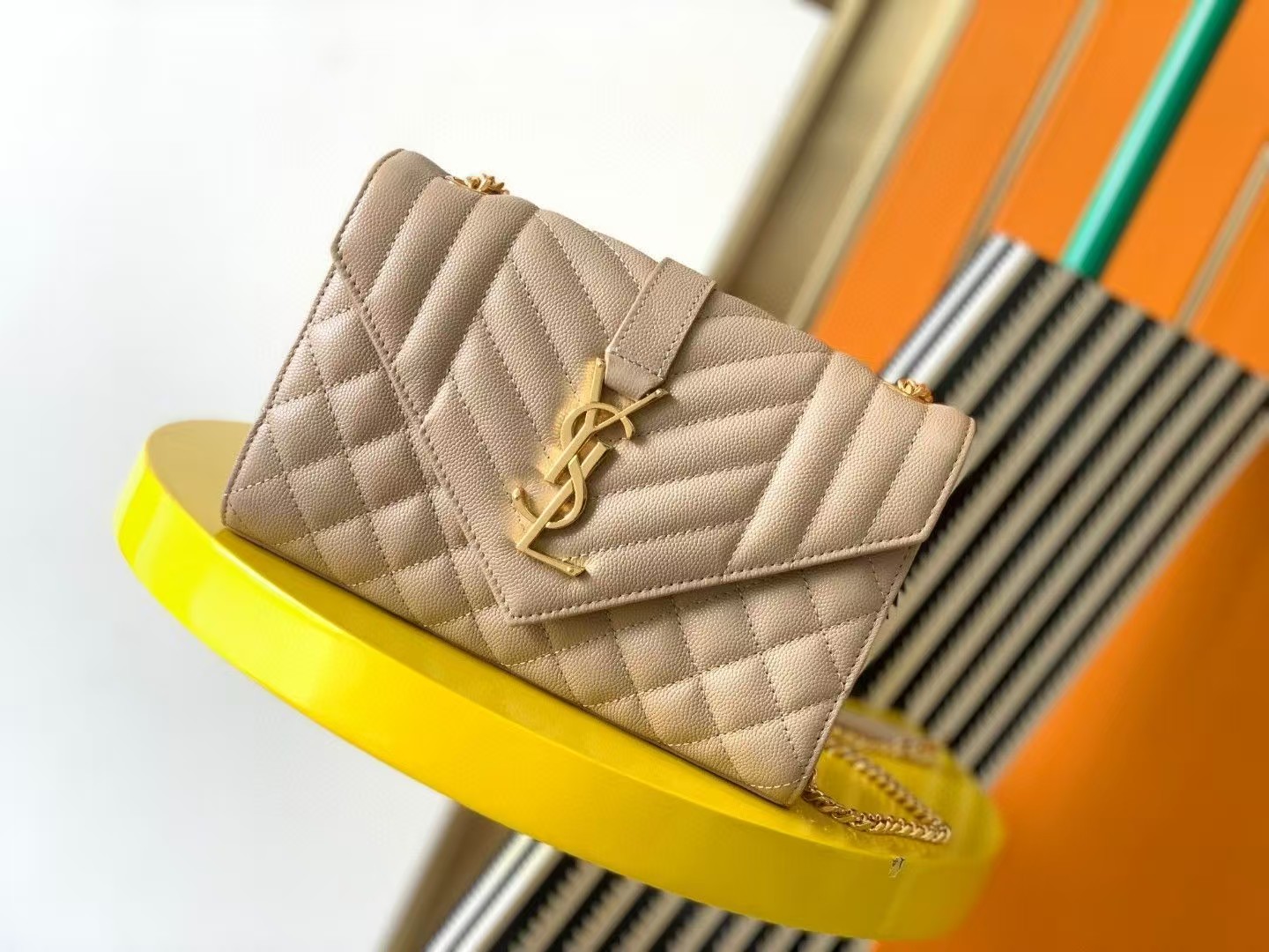 Saint Laurent YSL Envelope leather bag