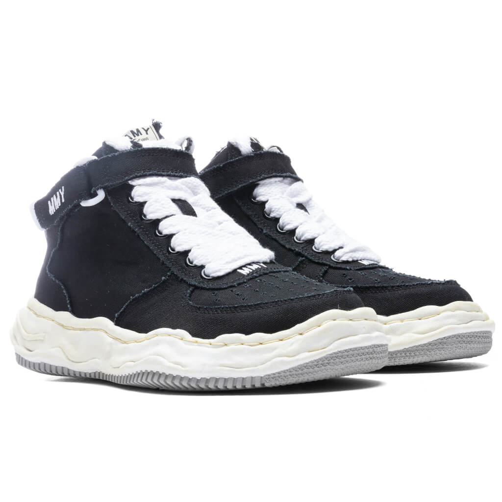MIHARA YASUHIRO Wayne High OG Sole Washed Canvas Sneaker - Black