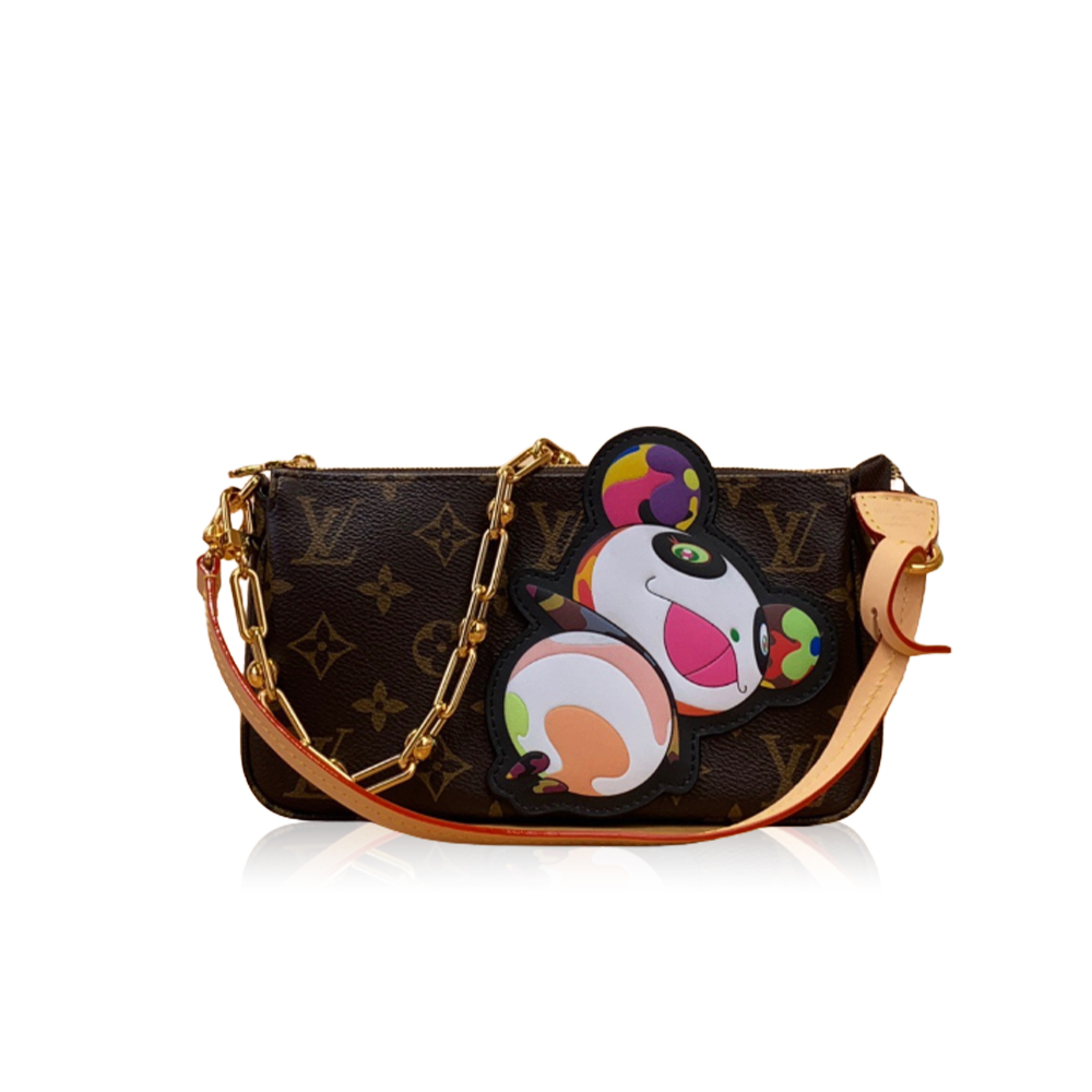 LV New Trendy Fashion Bag Cow Leather Colorful Panda Bag