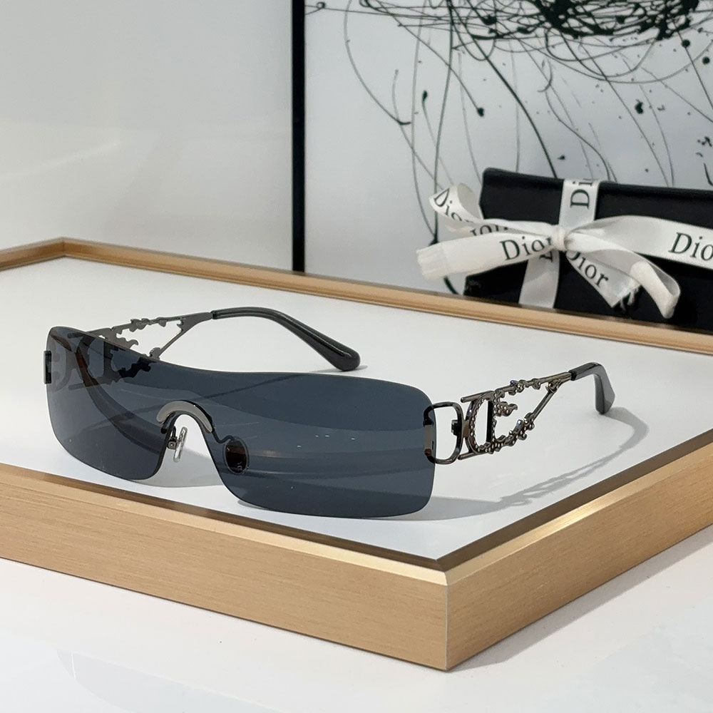 Dior One-piece Rimless Hollow-out Sunglasses  Top quality