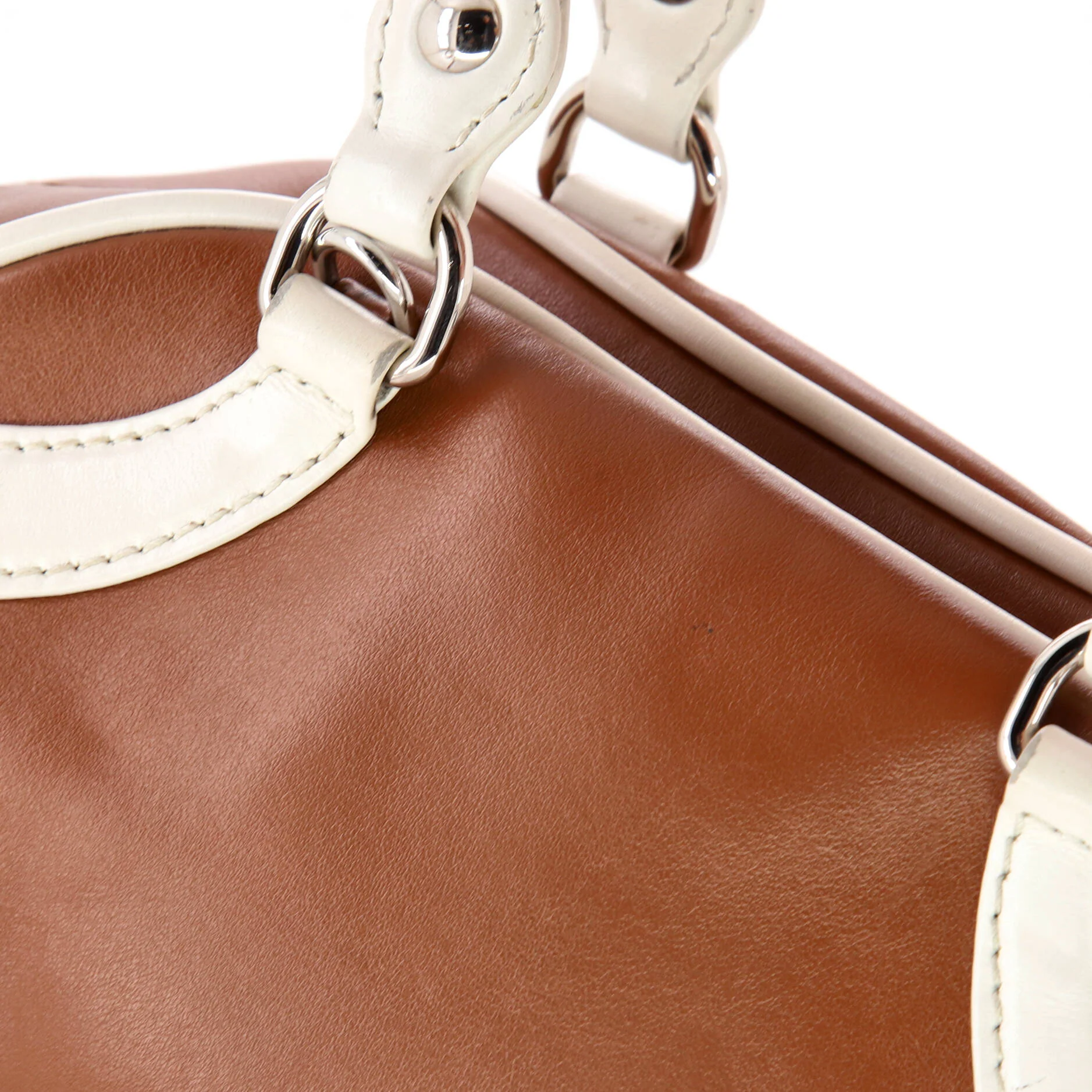 Prada Bowling Convertible Handle Bag Leather Small