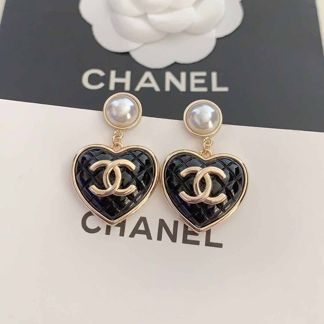 Chanel Black love earrings Jewelry