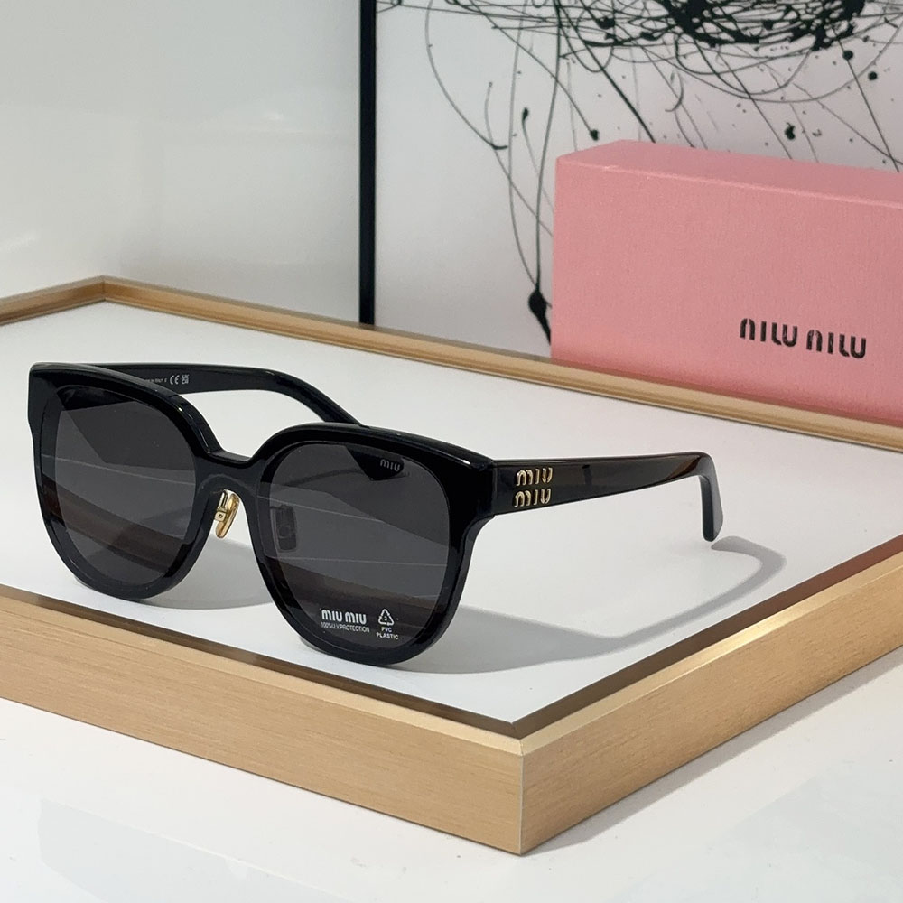 MIU MIU  Mirror leg logo irregular shaped Sunglasses Top quality