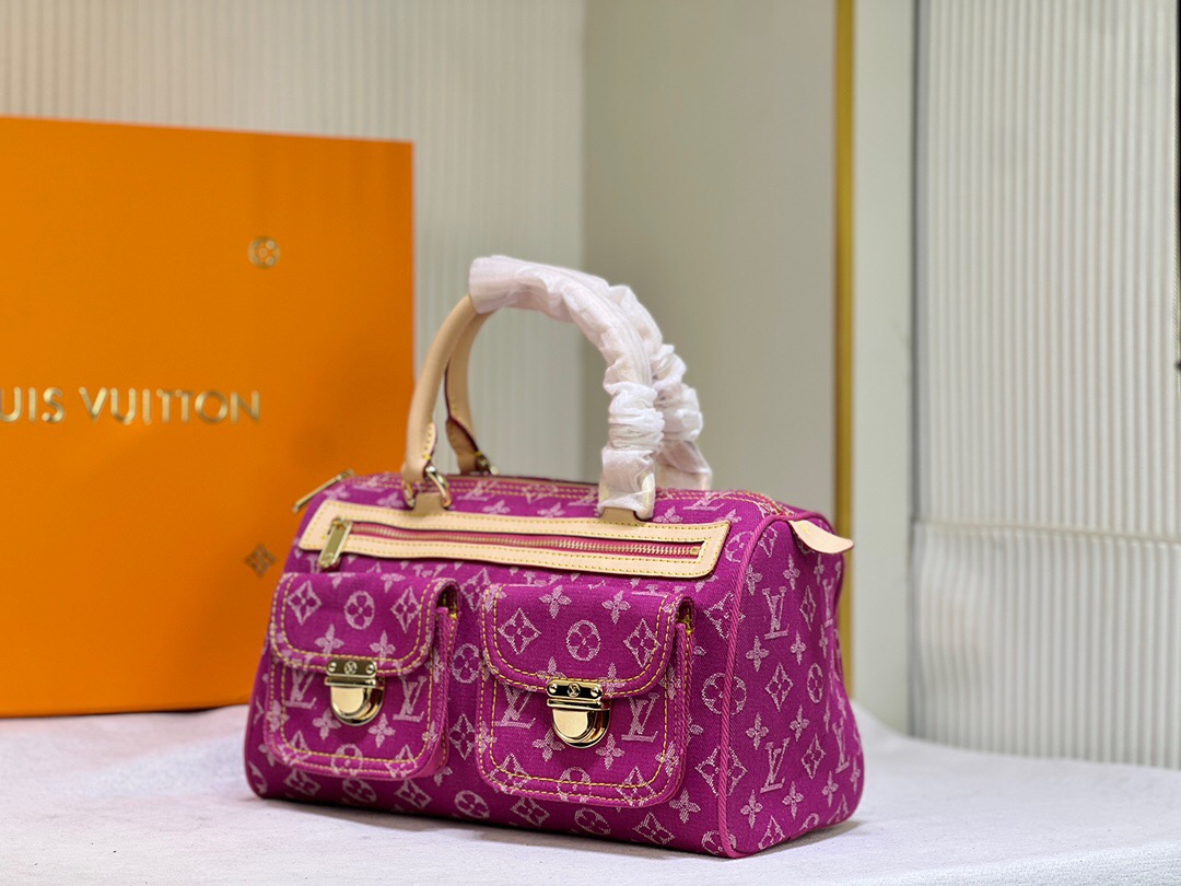 Louis Vuitton LV LV Monogram Neo Speedy Denim Shoulder Bag Handbag pink