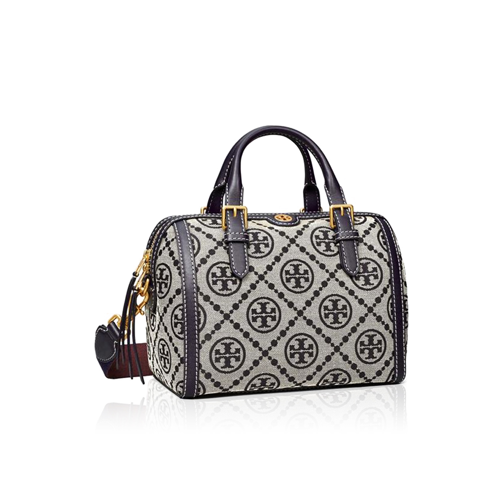 TORY BURCH Petite Barrel monogrammed canvas shoulder bag