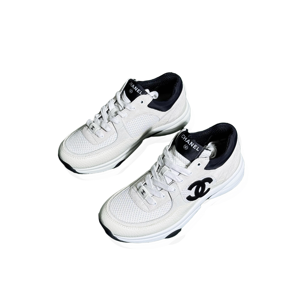 Chanel black and white panda running shoes