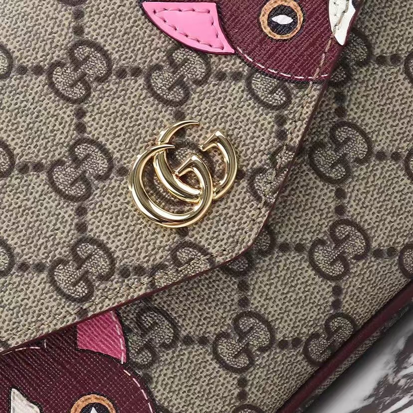 GUCCI GG mini shoulder bag with cat detail