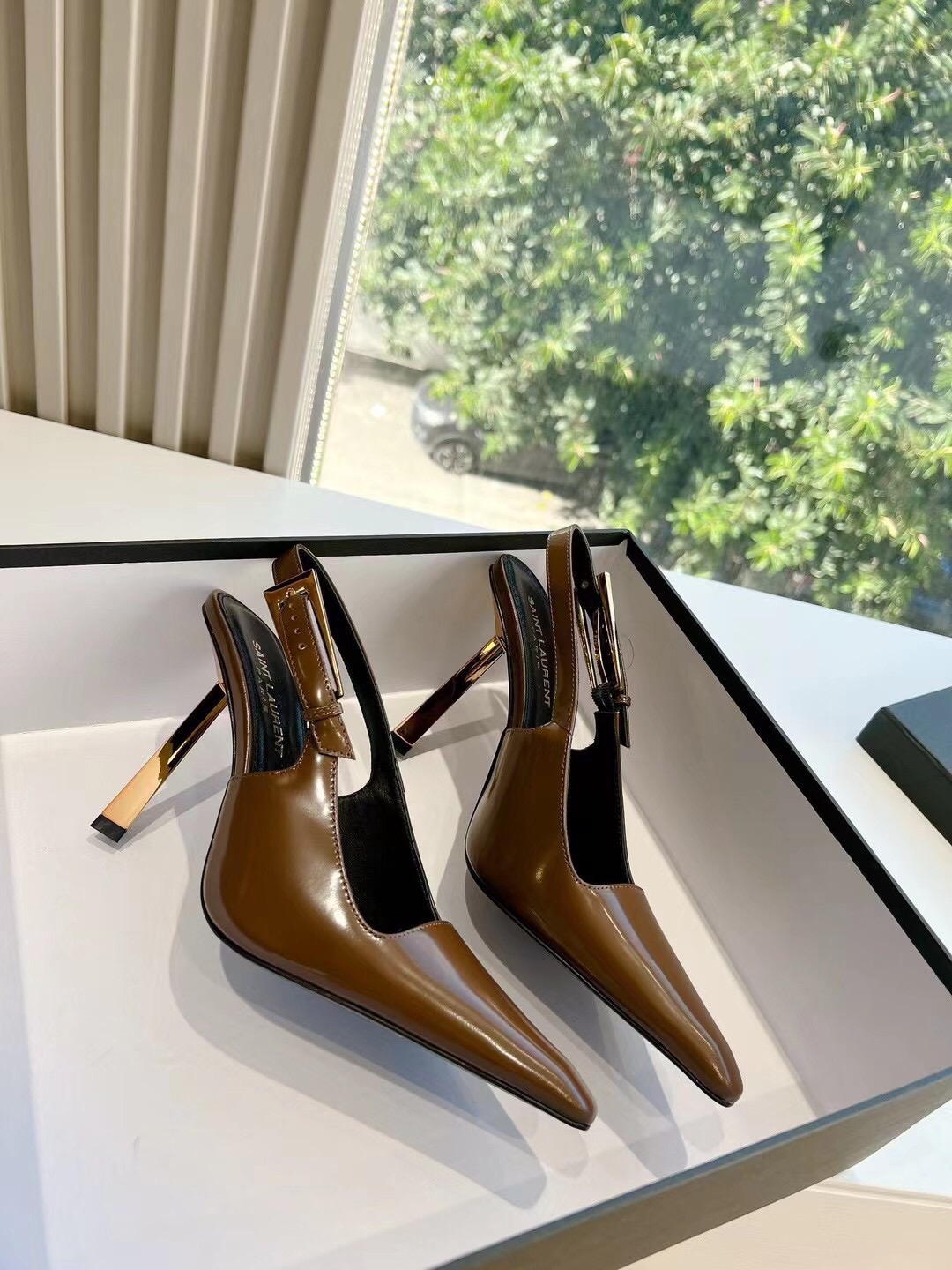 Saint Laurent metal heel high heels