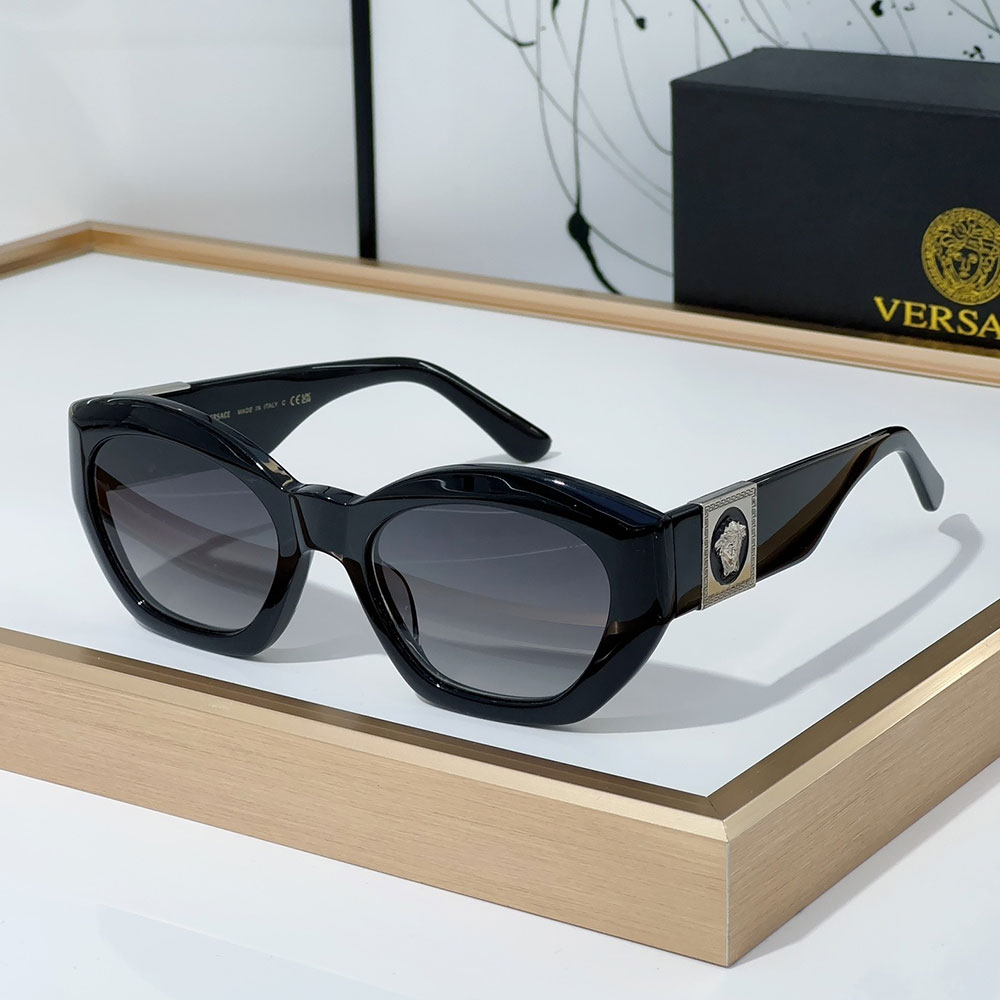 Versace  Mirror leg Logo Plate Frame Sunglasses Top Quality