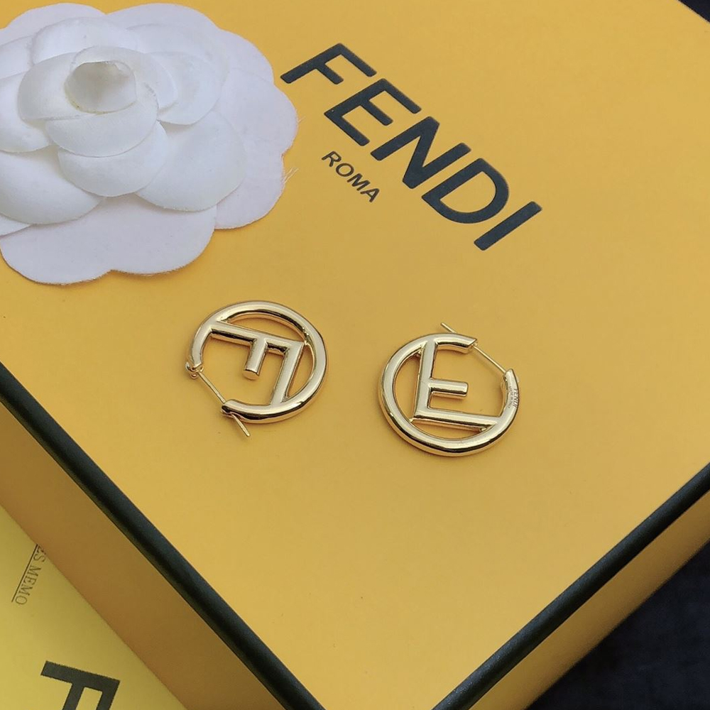 Fendi hollow letter earrings Jewelry