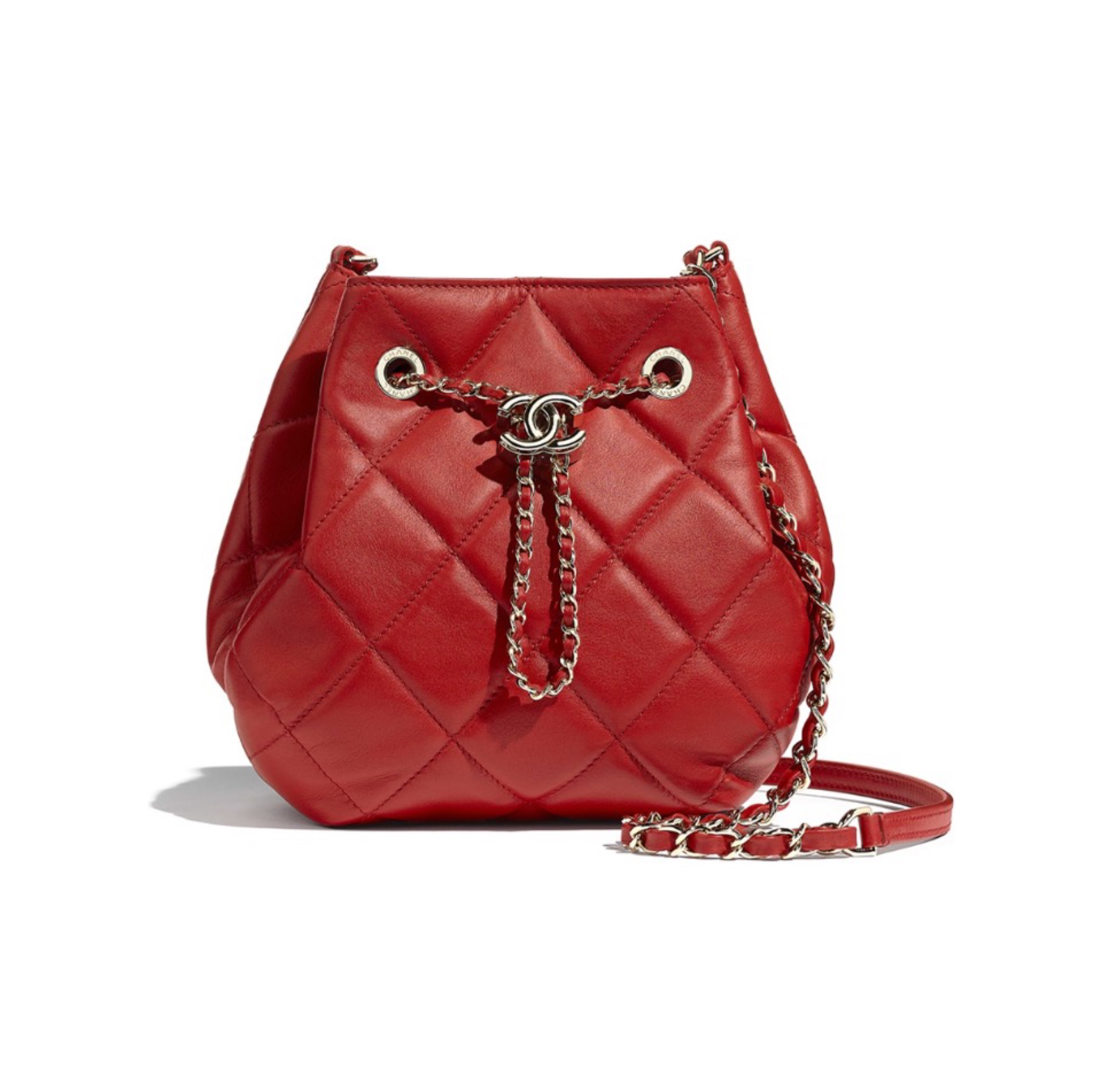 Chanel Lambskin Bucket Bag Shoulder Crossbody Bag
