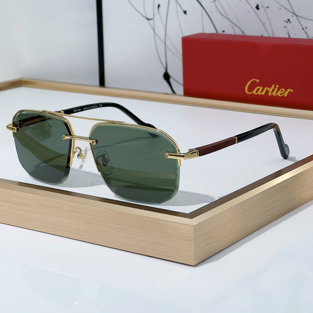 Cartier Metal Color Matching Mirror Legs Sunglasses Top quality