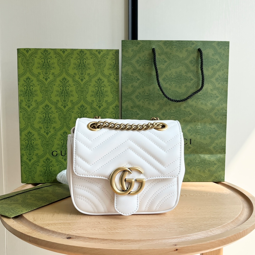 Gucci Marmont GG Leather Shoulder Bag