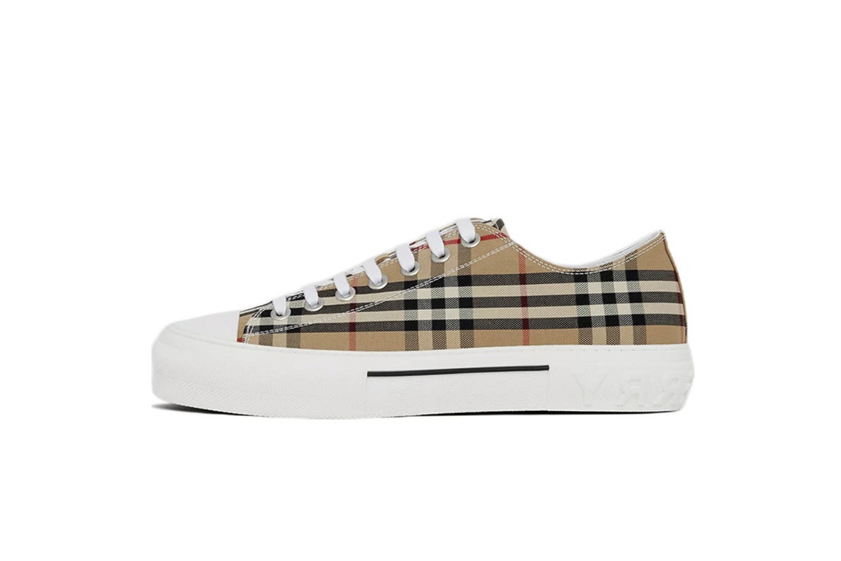 Burberry Vintage Check Cotton Sneakers Archive Beige White