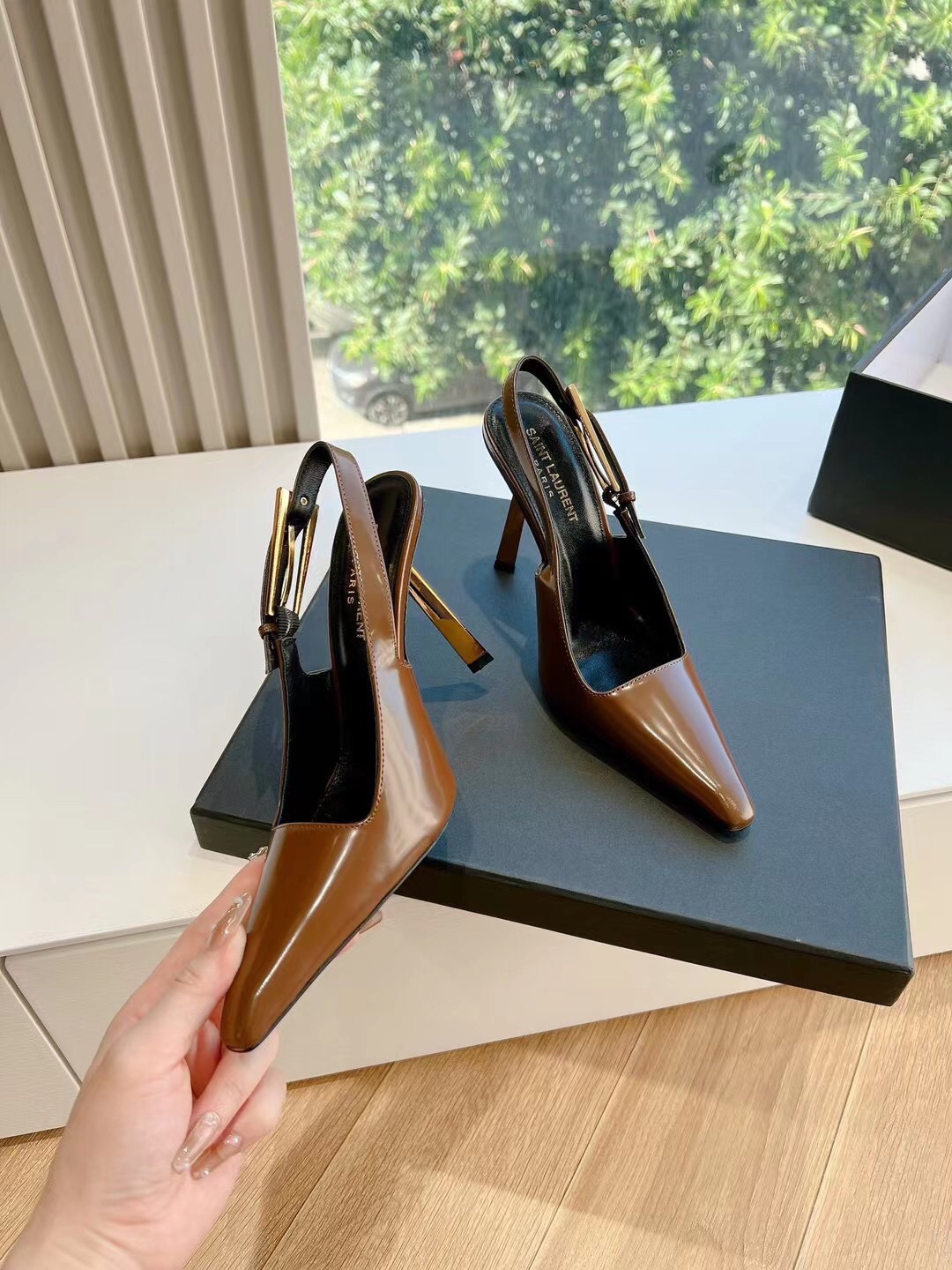 Saint Laurent metal heel high heels