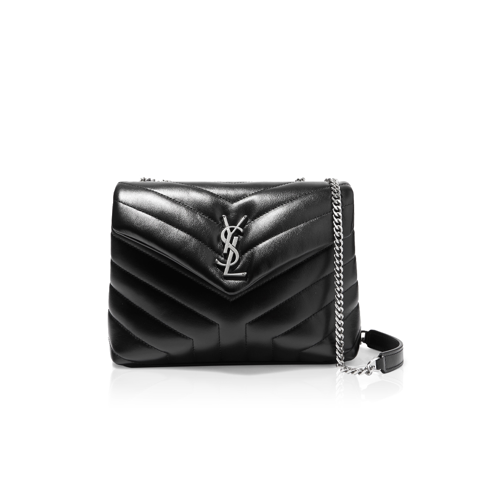 SAINT LAURENT Loulou small quilted leather shoulder bag black