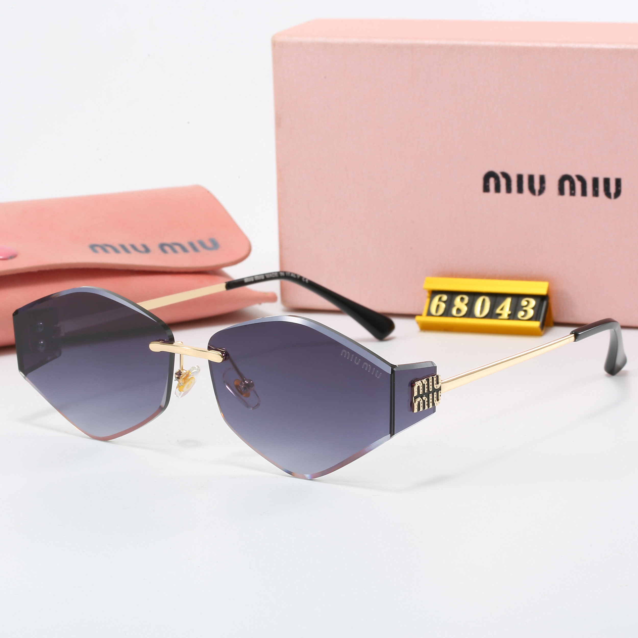 MIU MIU Polygon slim Frame Sunglasses Top quality
