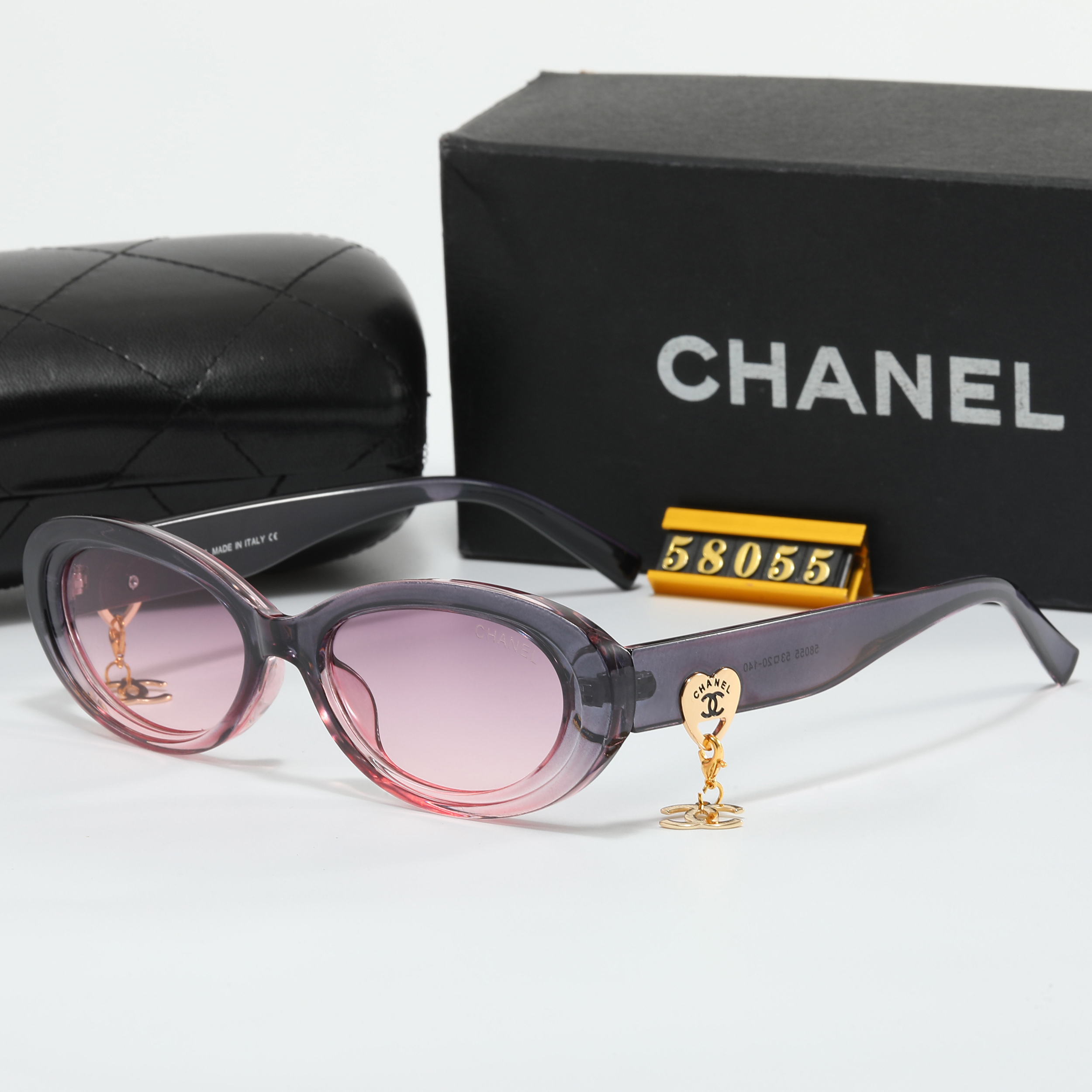 Chanel logo pendant on temple sunglasses