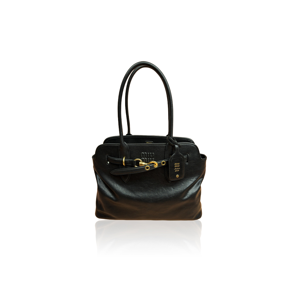 Miumiu adventure nappa sheepskin leather tote bag