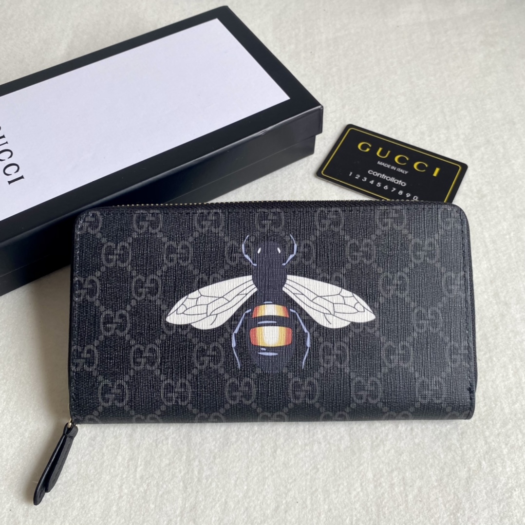 Gucci Unisex GG Supreme Printed Long Zipper Wallet