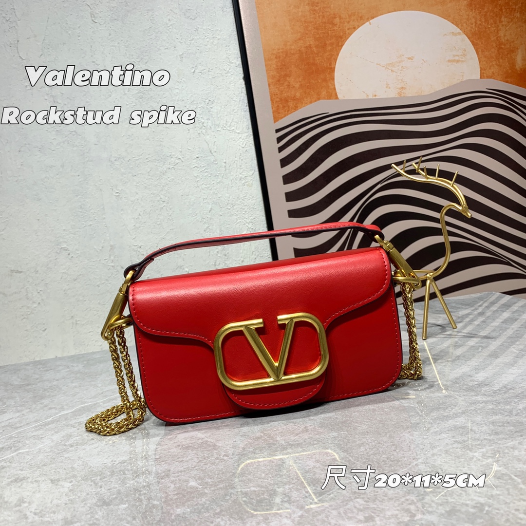 VALENTINO GARAVANI V Logo Baguette Shoulder Bag Ladies MINILOCO Calfskin Bag