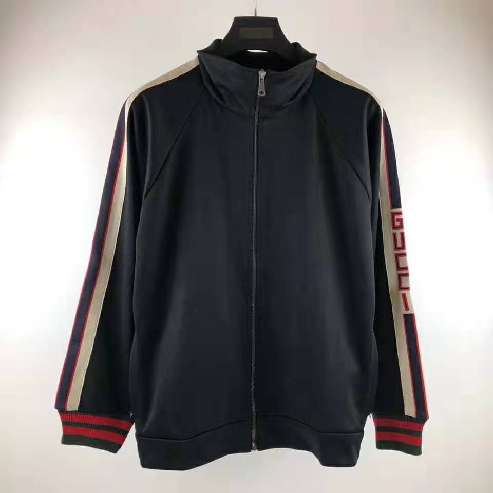 Gucci Men Technical Jersey Jacket-Black