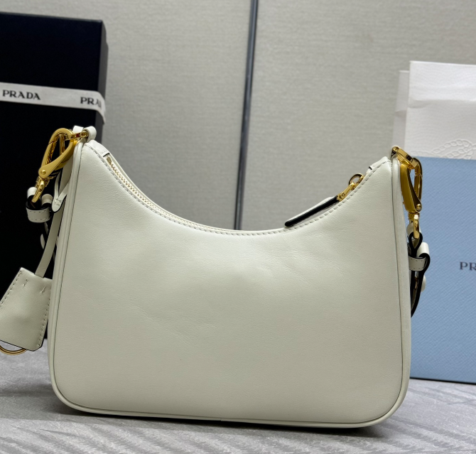 PRADA New Plain White Armpit Bag