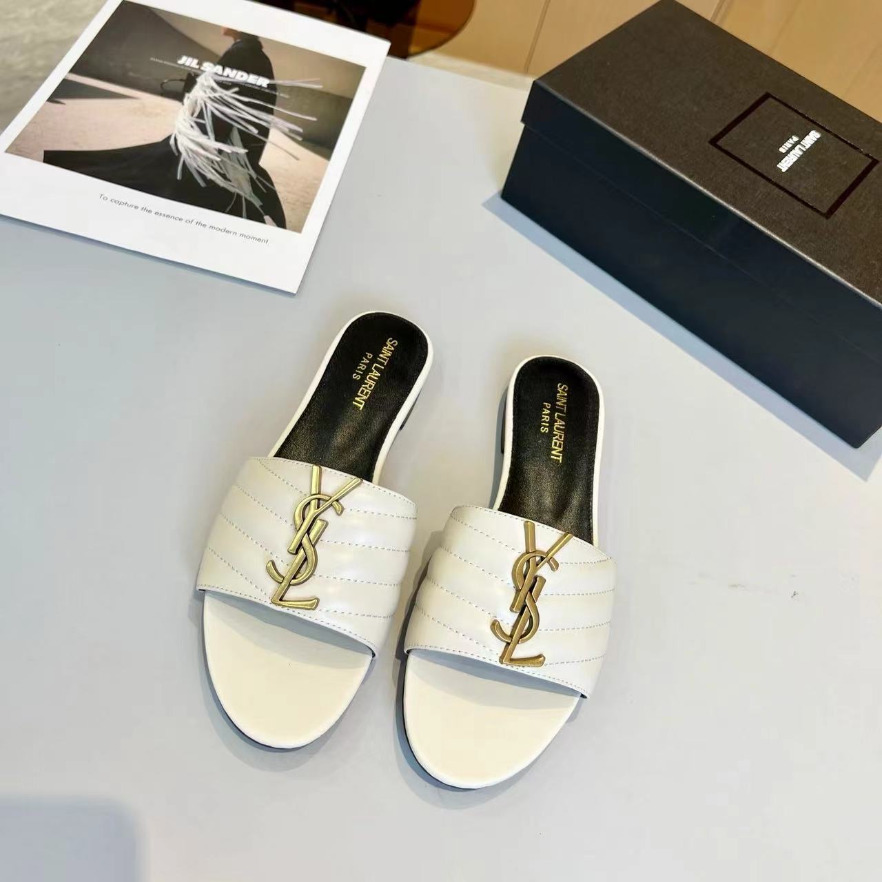 YSL Saint Laurent Gold Label Slippers