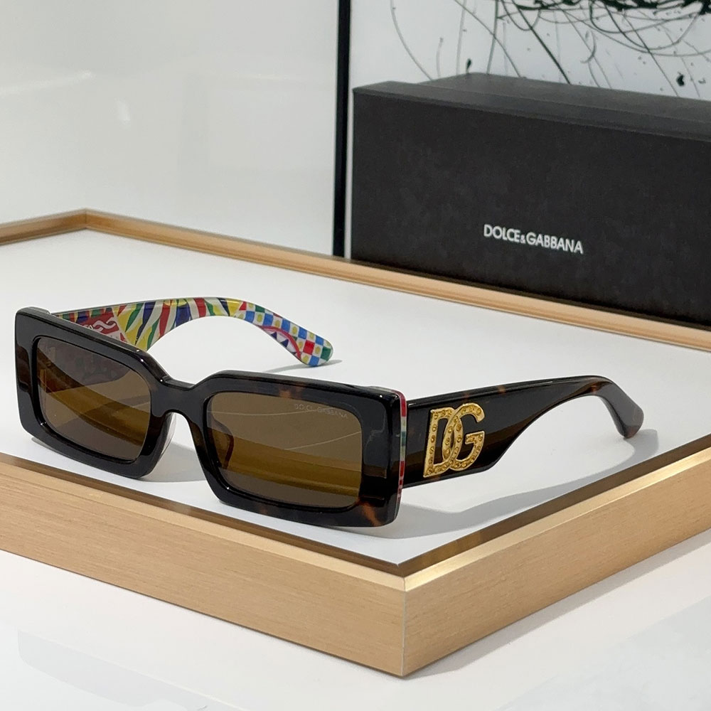 DOLCE & GABBAN DG Small Box Logo Mirror leg Sunglasses Top quality