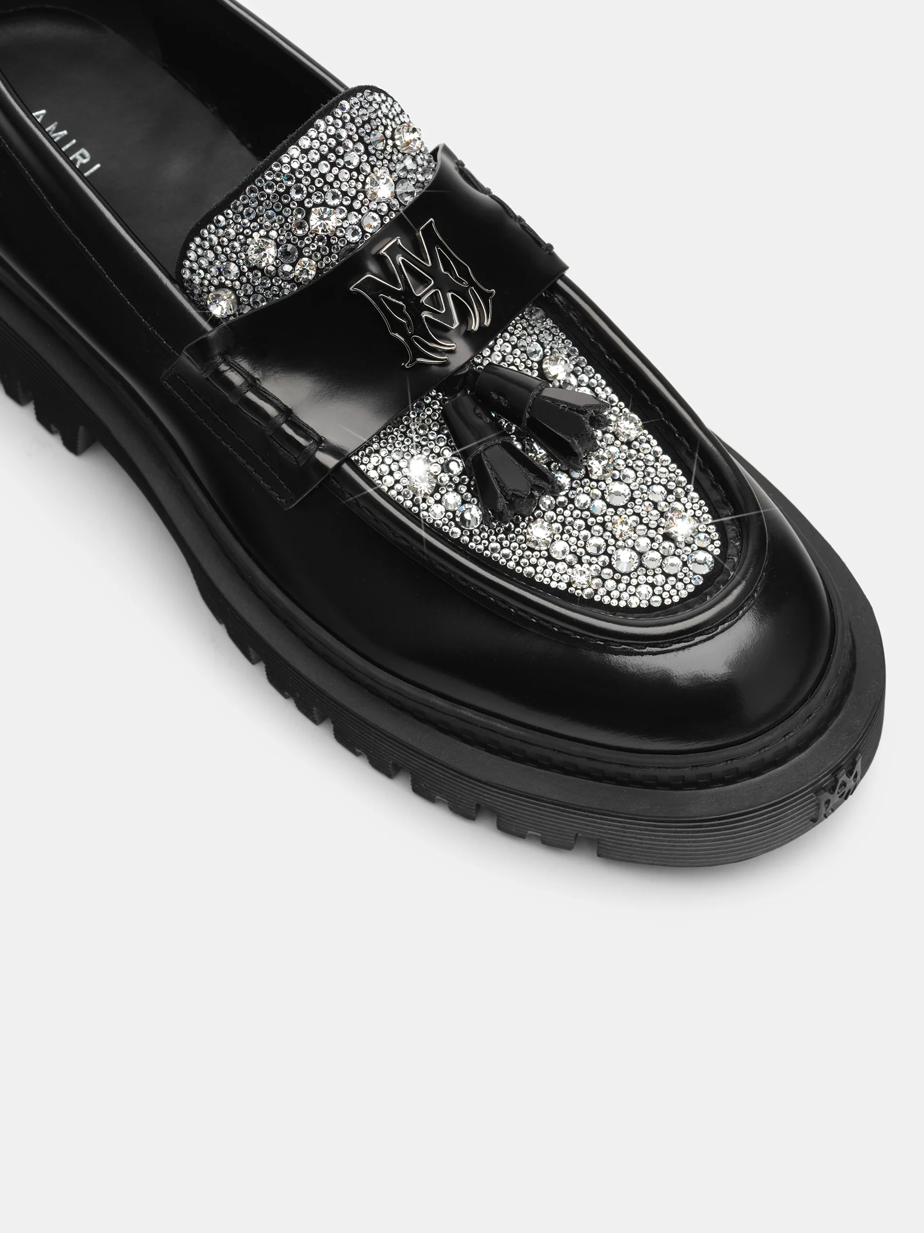 AMIRI MA TASSLE CRYSTAL JUMBO LOAFER - Black