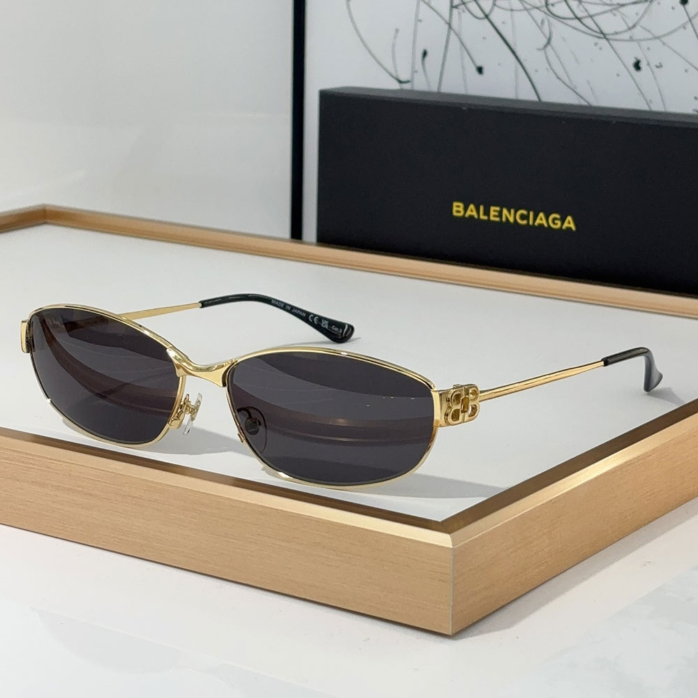 Balenciaga Metal Mirror leg hollowed Out B Letter Logo sunglasses Top quality