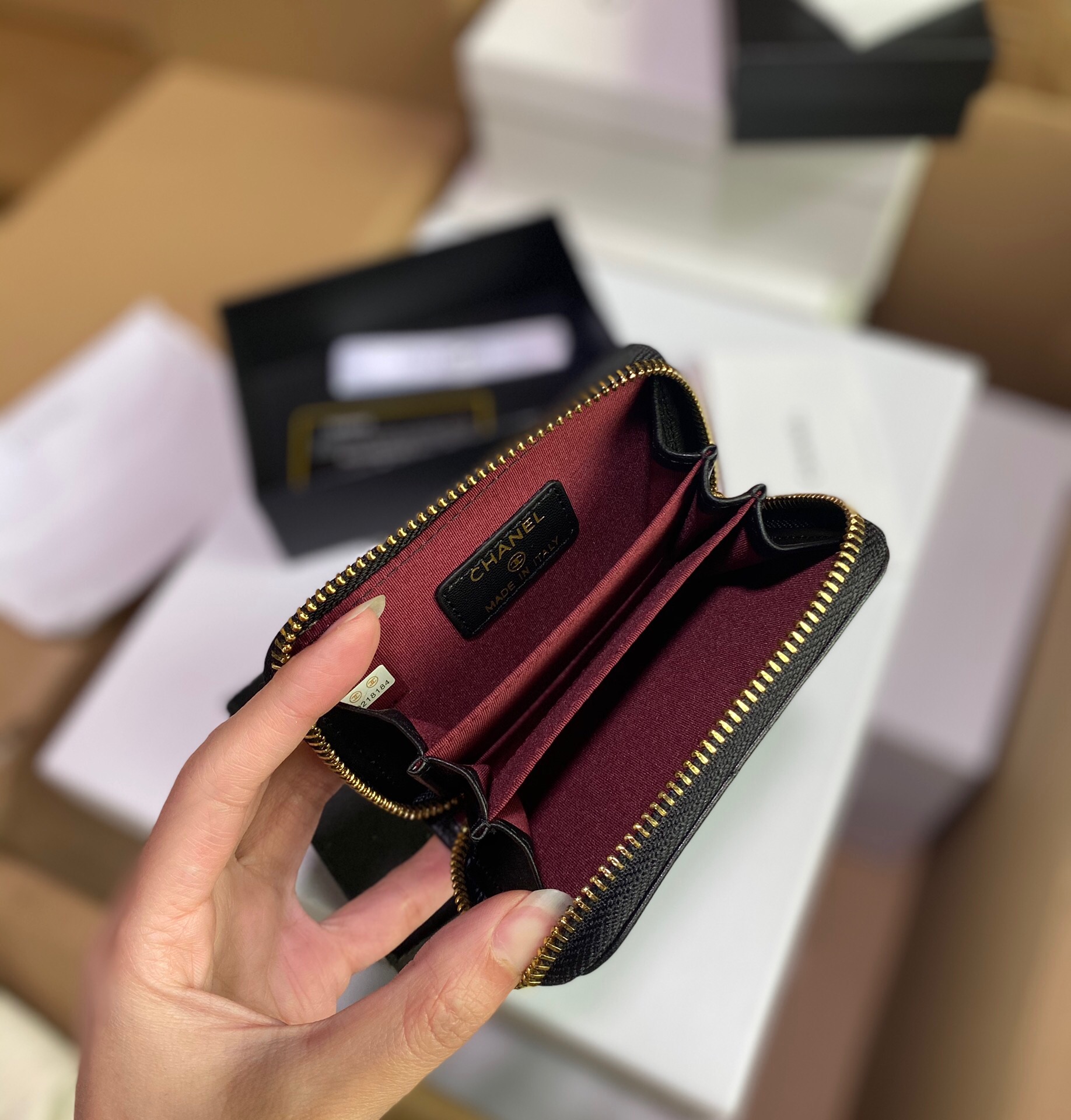 Chanel Lambskin Zip Coin Purse