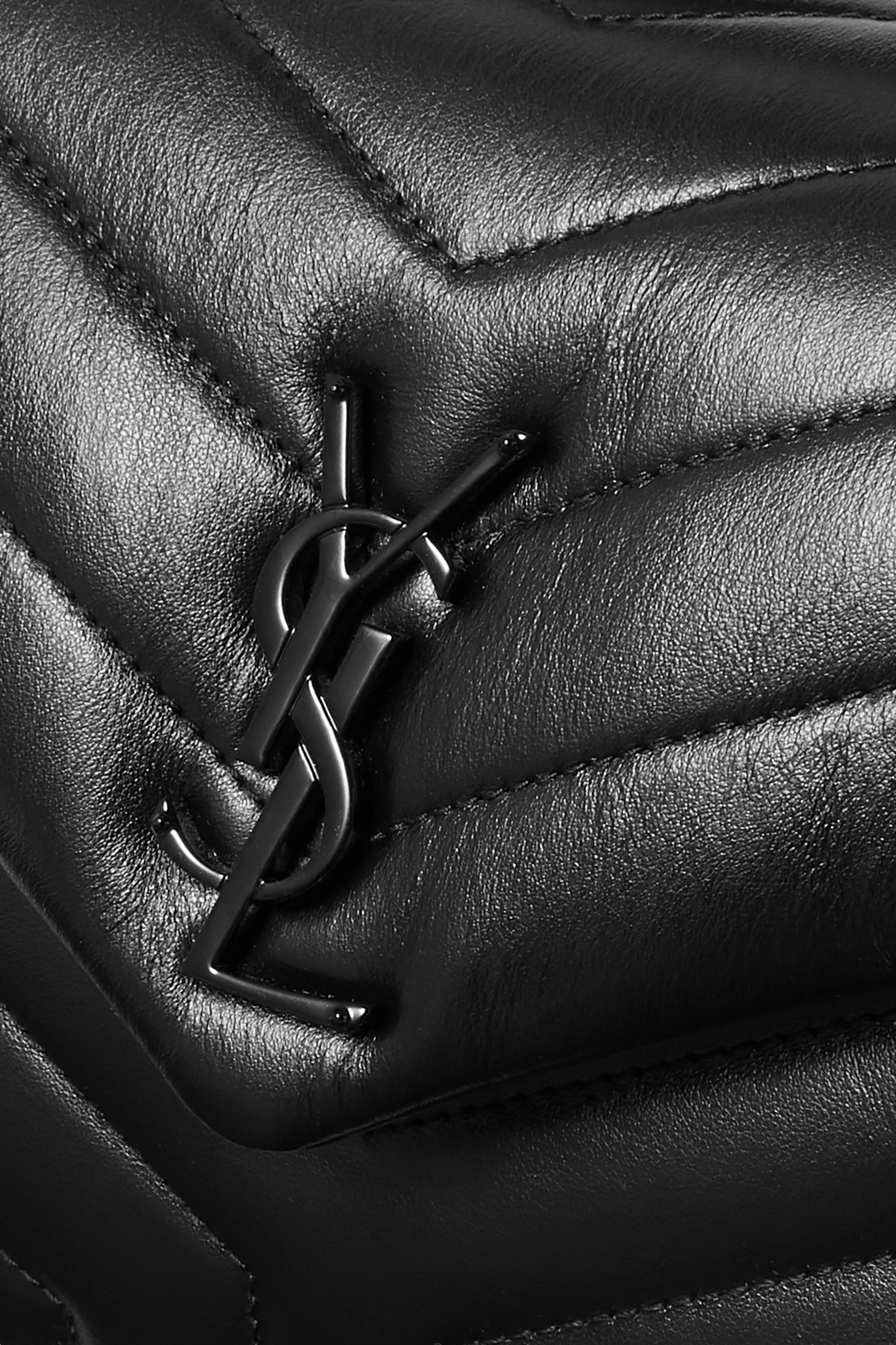 SAINT LAURENT Loulou small quilted leather shoulder bag black