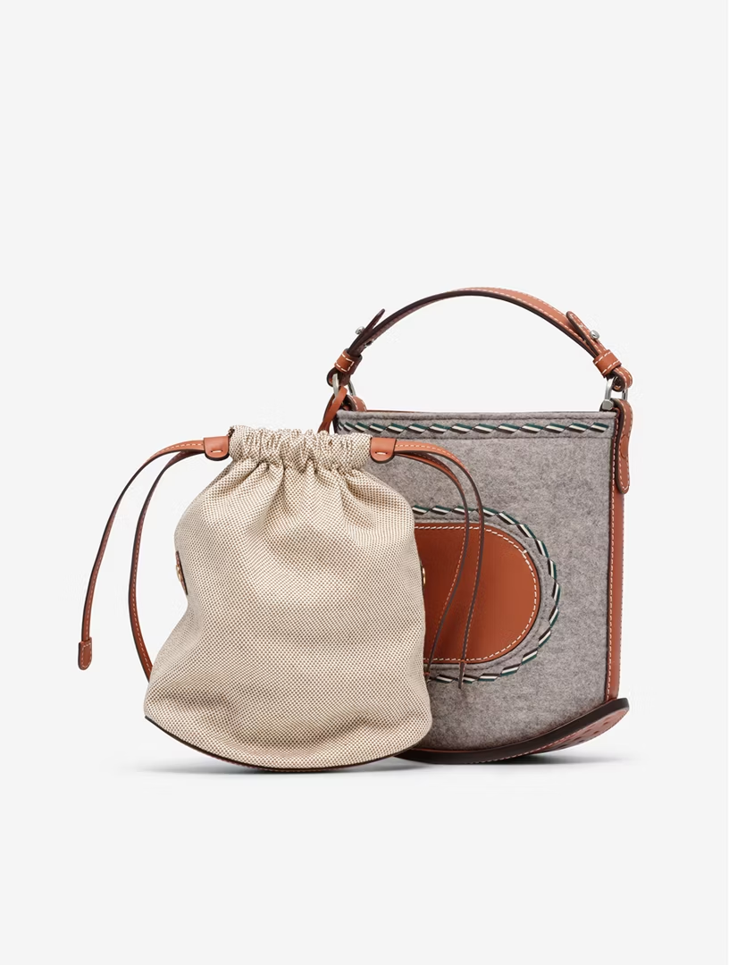 DELVAUX Pin Mini Bucket Felt Supple Calf
