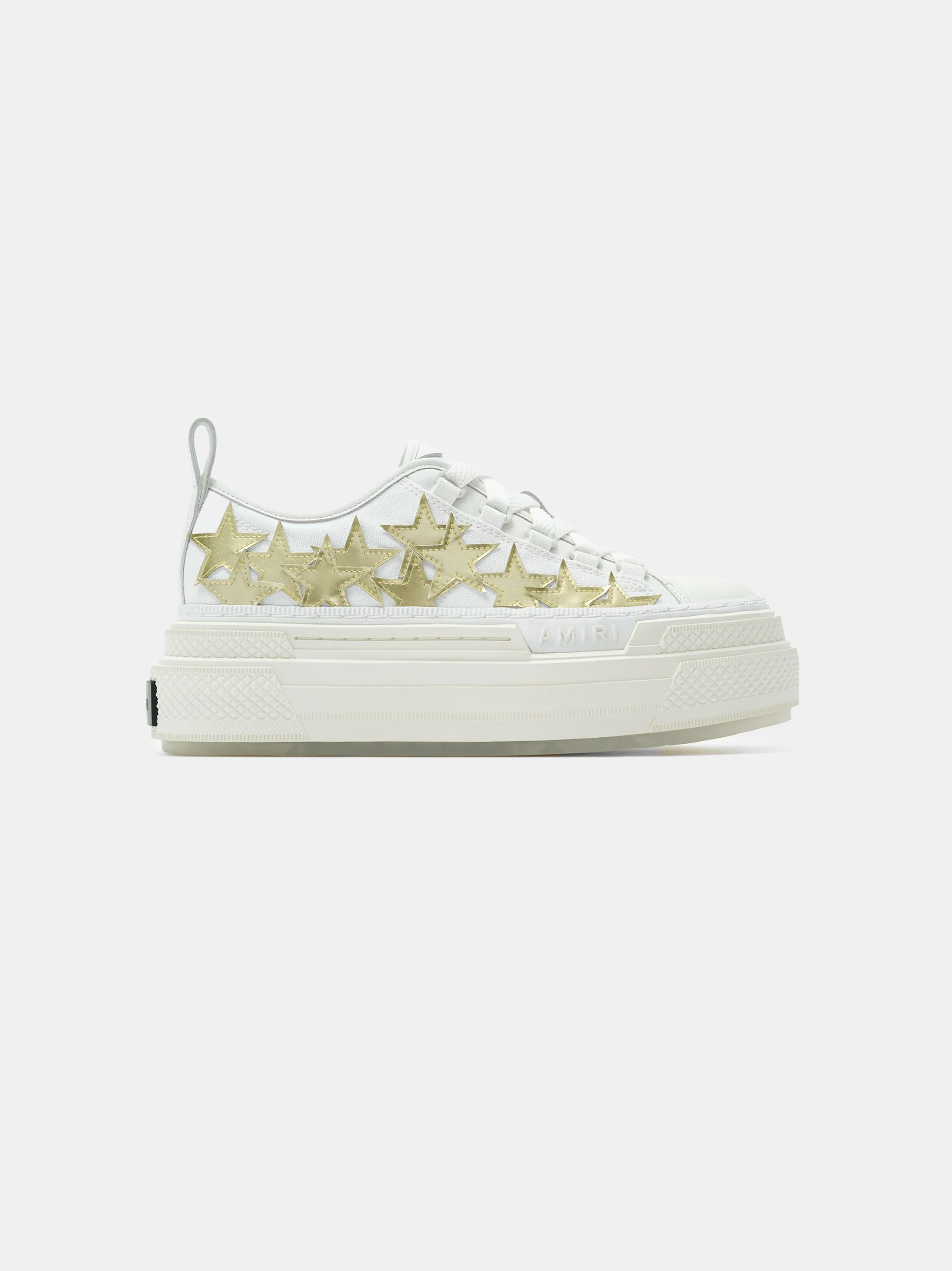 AMIRI WOMEN - WOMEN'S METALLIC PLATFORM STARS COURT - White Gold