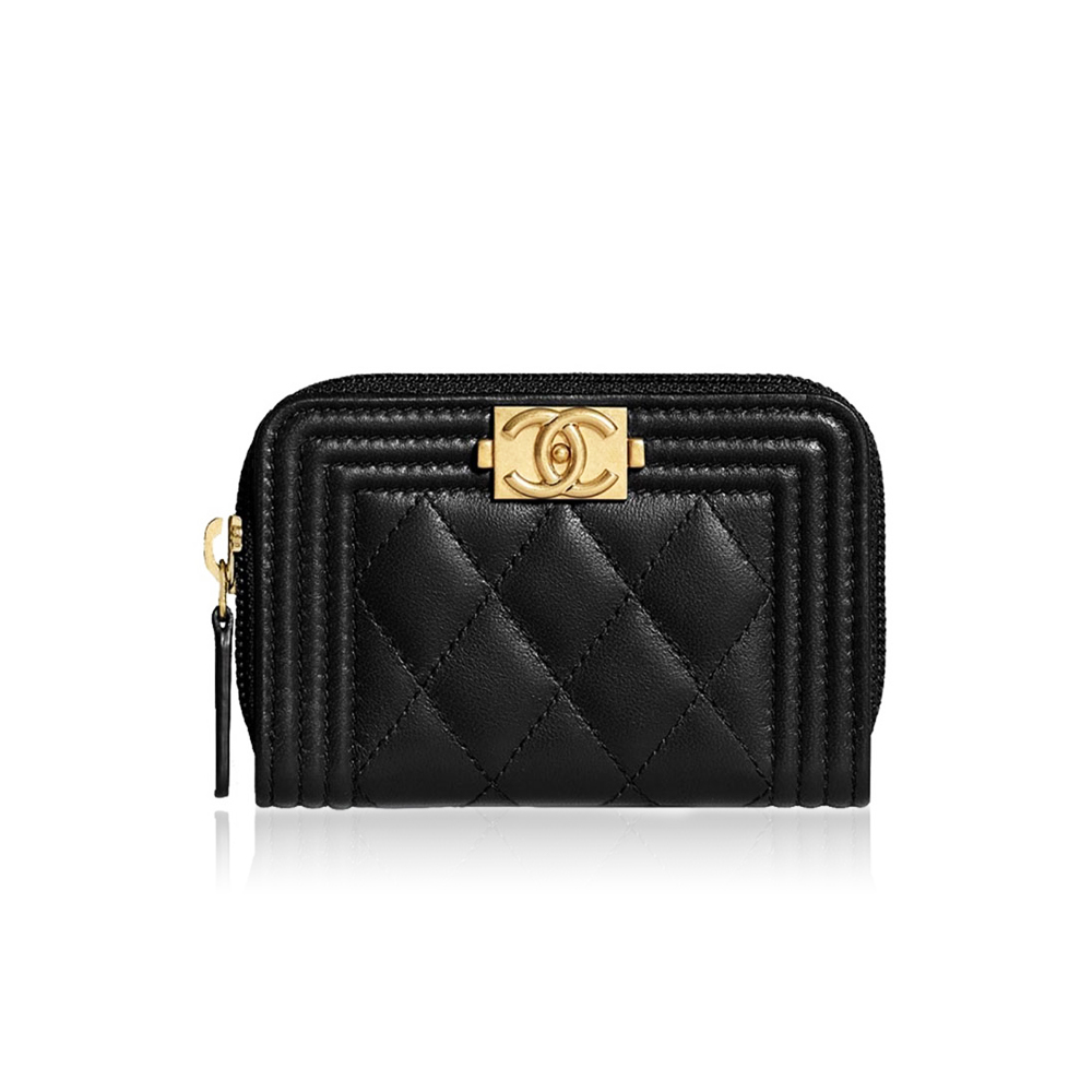 Chanel 21k LE BOY Zipper Wallet